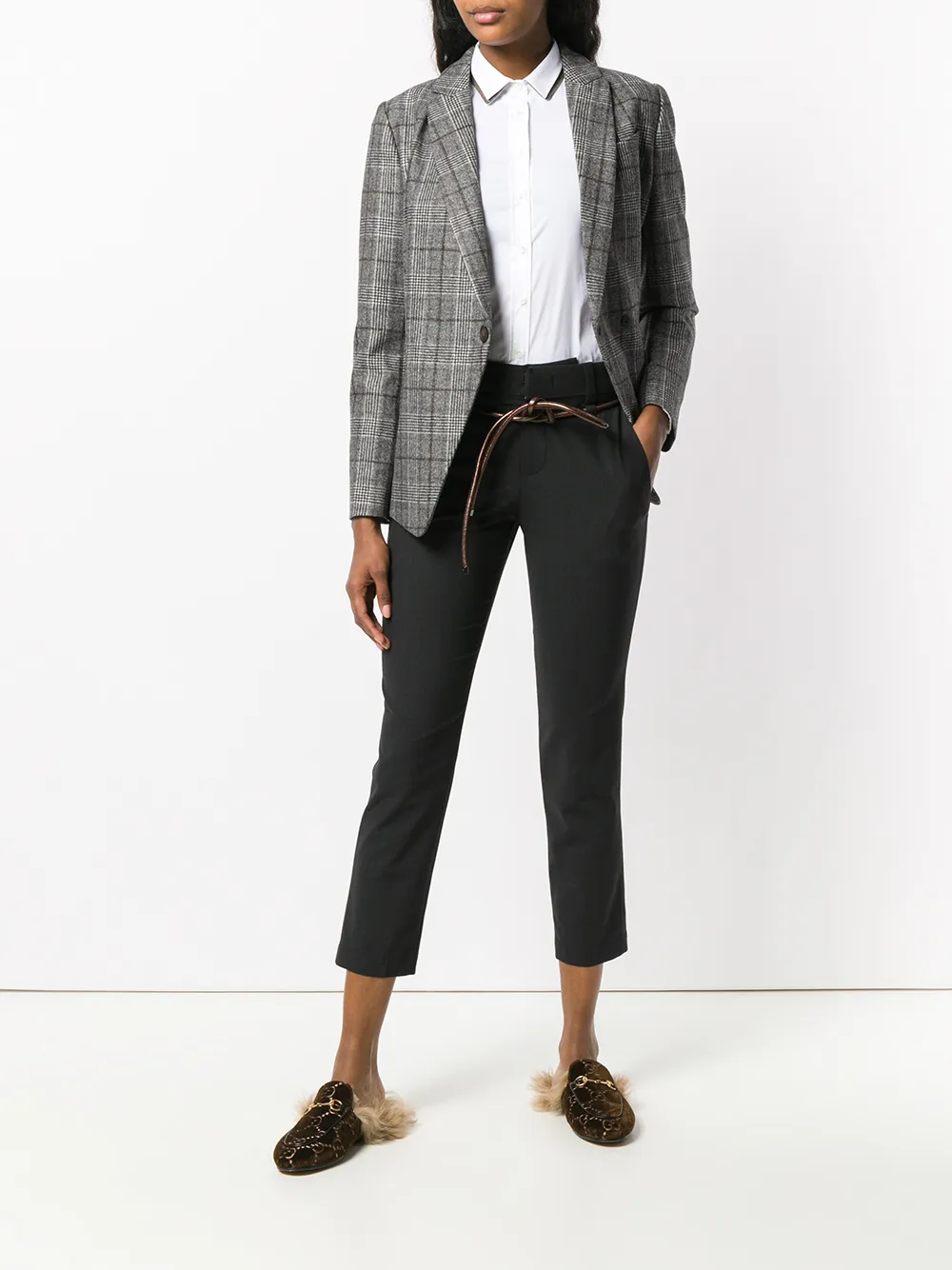 Brunello Cucinelli broek met ceintuur op maat - Grijs