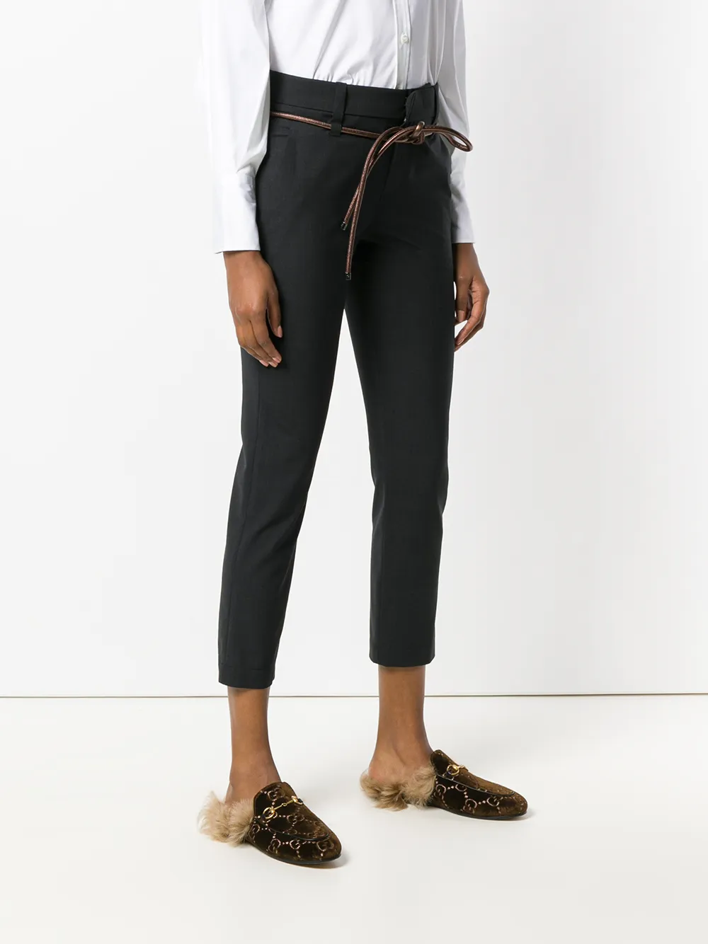 Brunello Cucinelli broek met ceintuur op maat Grijs