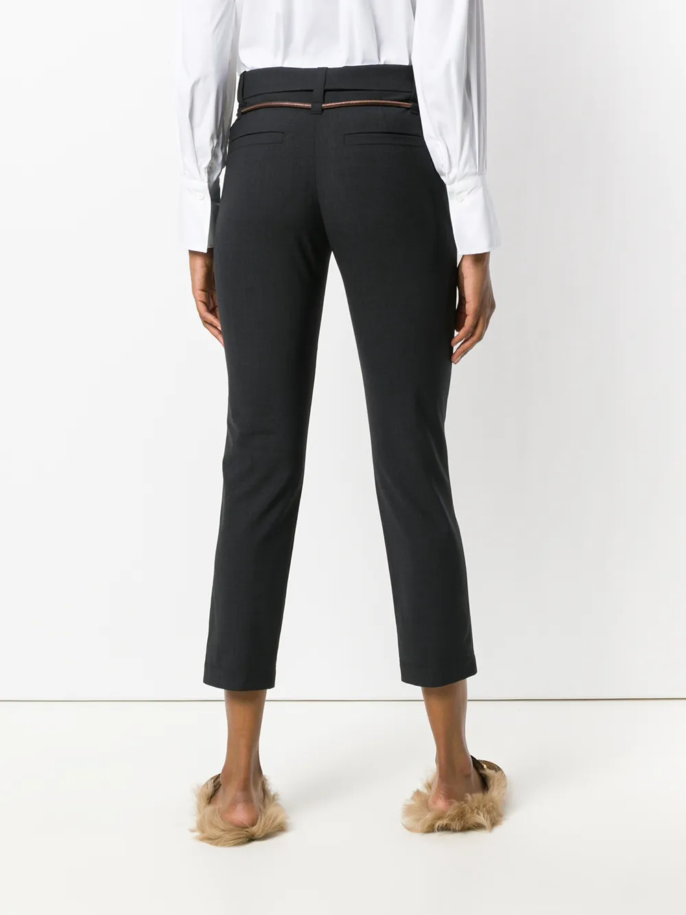 Brunello Cucinelli broek met ceintuur op maat Grijs