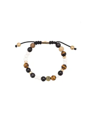 Nialaya Jewelry Bracelets For Men Farfetch Brown Tiger Eye Red Jasper Ebony And Bone Beaded Bracelet
