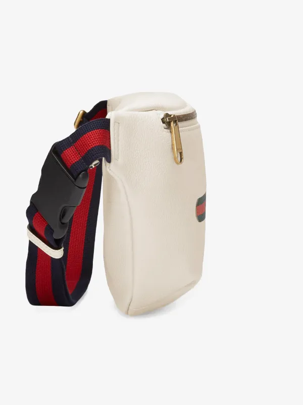 White Gucci Print Leather Belt Bag Farfetch Com