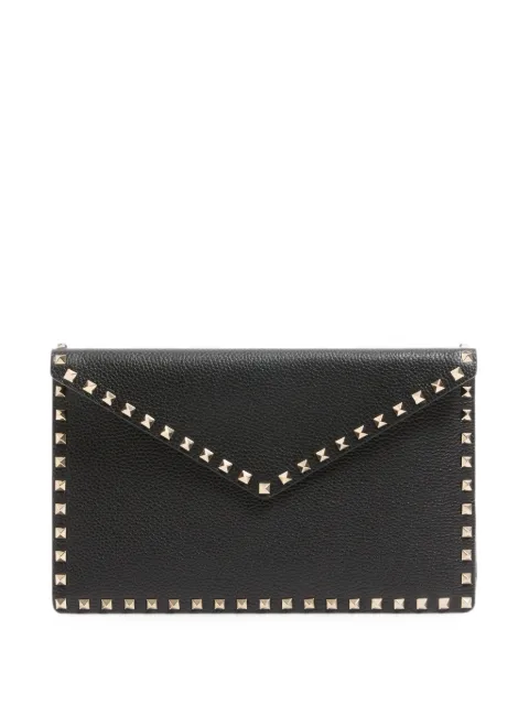 Valentino Garavani Rockstud grainy calfskin envelope pouch