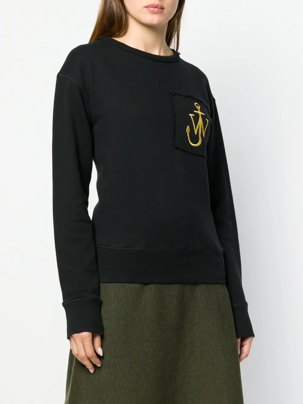  Jw Anderson Sweatshirt Mit Logo Stickerei   Schwarz 