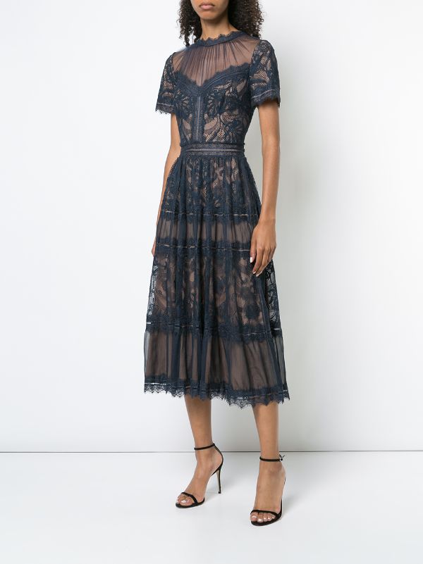 lace midi dress tadashi shoji