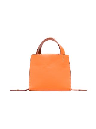 Margot outer-pocket leather tote bag展示图