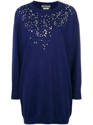 Boutique Moschino Studs And Stars Sweater Dress 348 Buy Aw18
