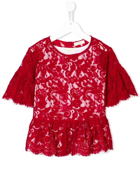 Monnalisa floral lace blouse