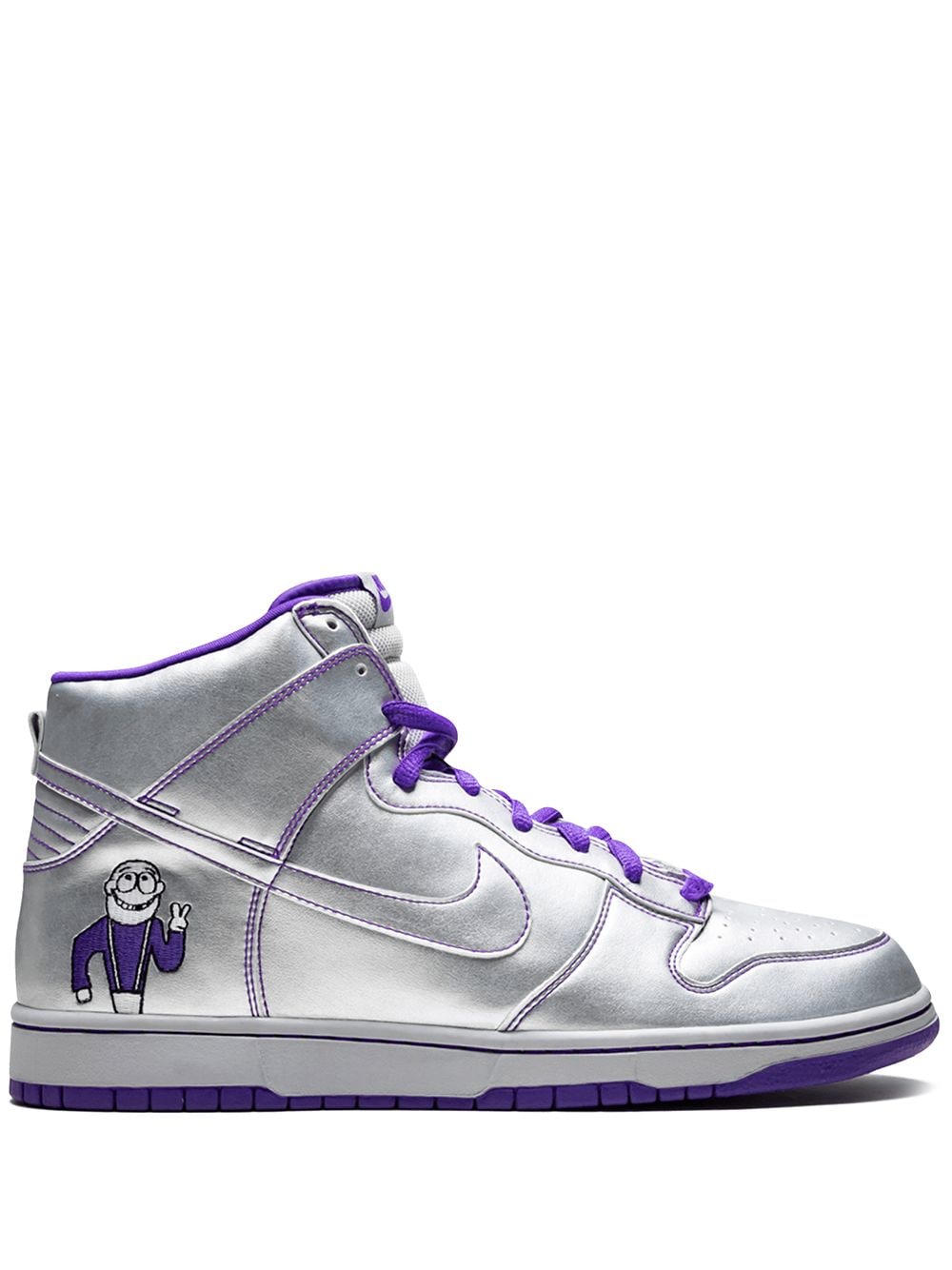 Shop Nike Sb Dunk High Premium "dinosaur Jr" Sneakers In Silver