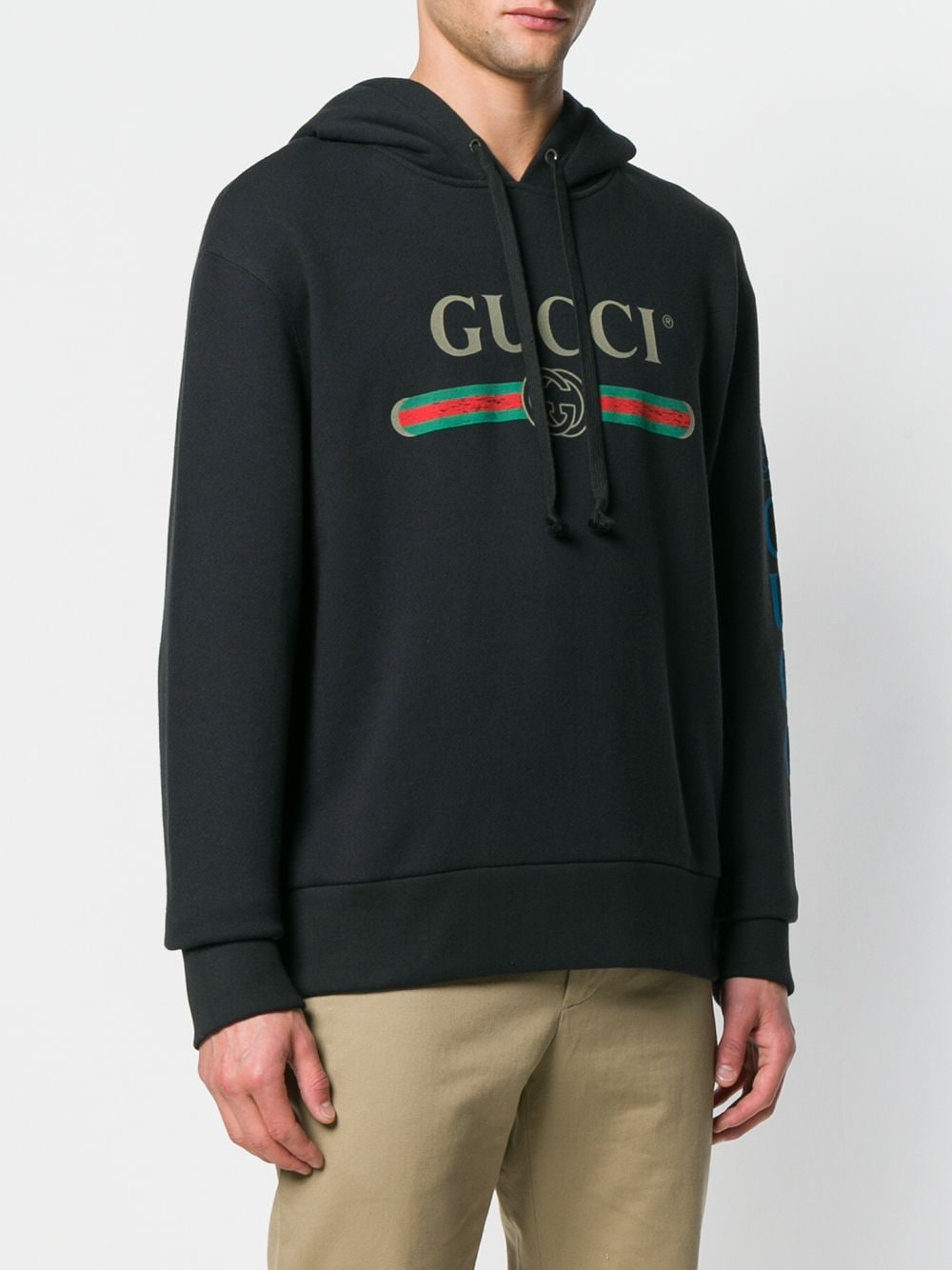 Gucci Dragon Embroidered Logo Hoodie 