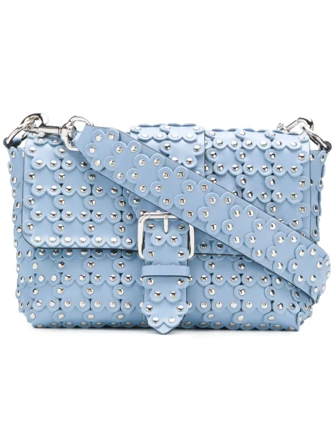 RED VALENTINO RED VALENTINO RED(V) FLOWER PUZZLE SHOULDER BAG - BLUE