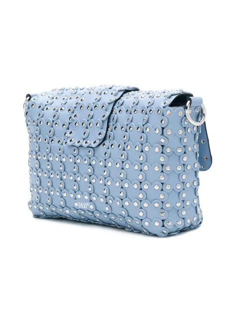 RED VALENTINO RED VALENTINO RED(V) FLOWER PUZZLE SHOULDER BAG - BLUE