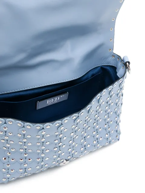 RED VALENTINO RED VALENTINO RED(V) FLOWER PUZZLE SHOULDER BAG - BLUE