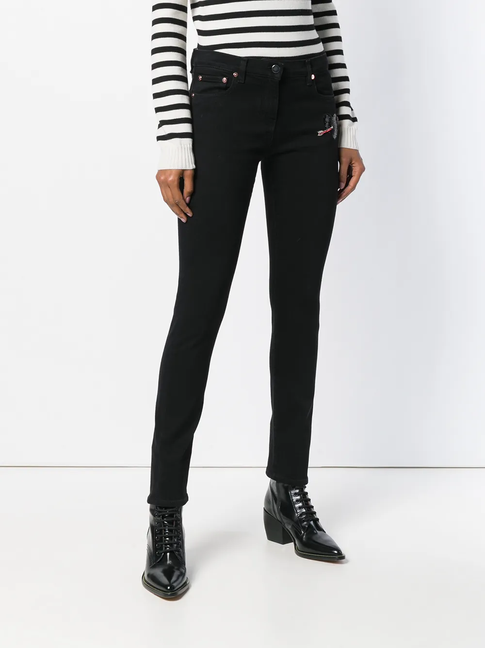 Valentino Garavani slim-fit jeans Zwart