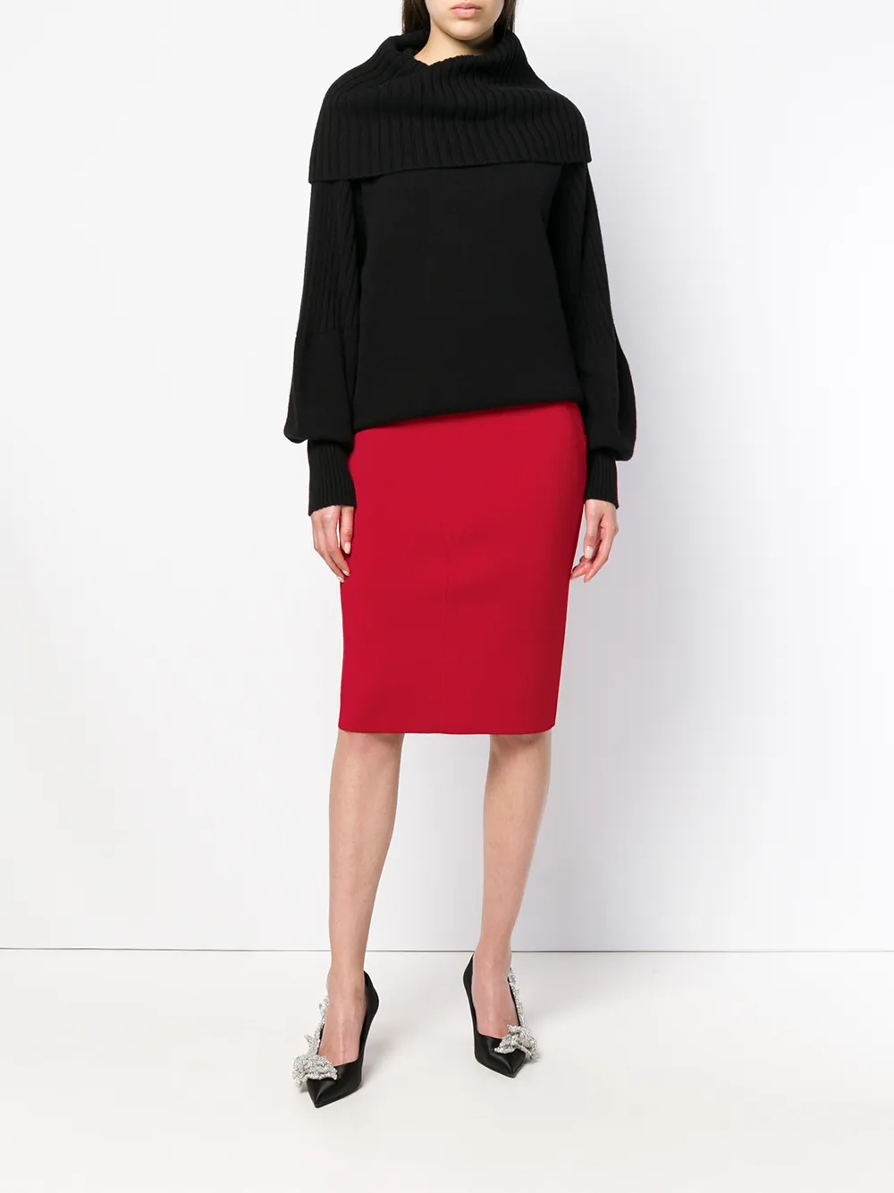 Givenchy V front pencil skirt - Rood