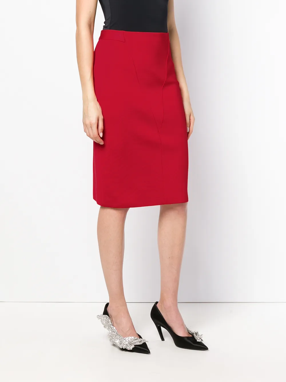 Givenchy V front pencil skirt Rood