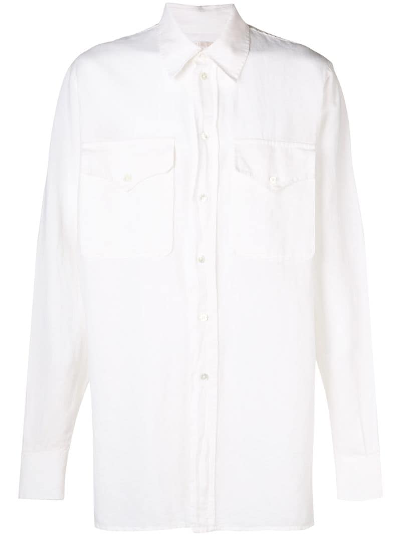 OUR LEGACY OUR LEGACY POINTED COLLAR OVERSIZED SHIRT - WHITE