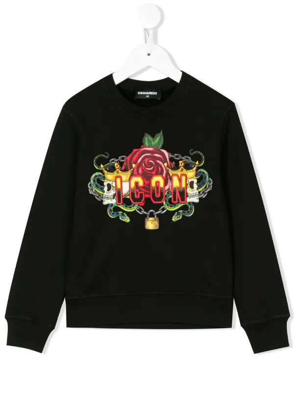 rose print sweatshirt