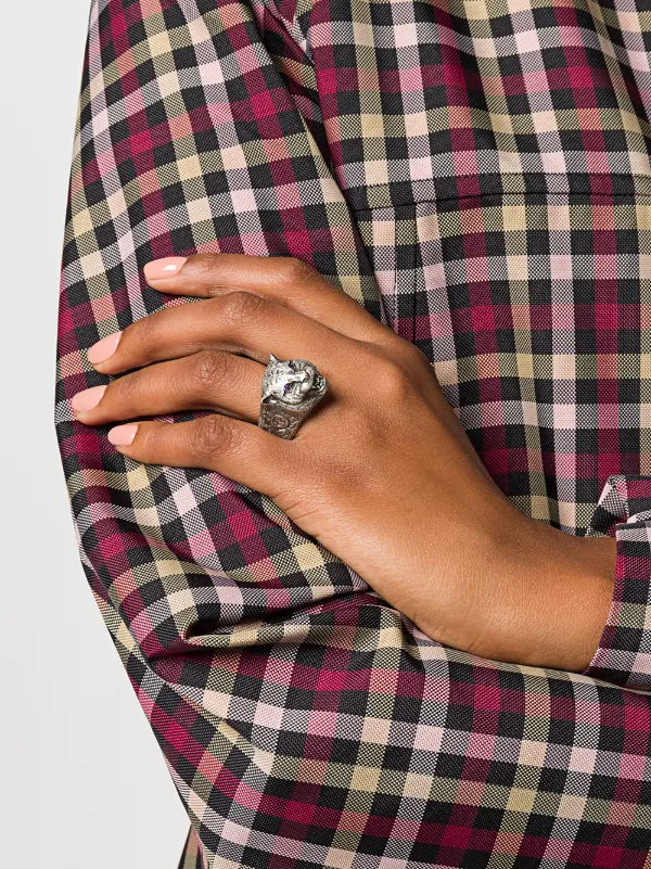 gucci garden feline head ring