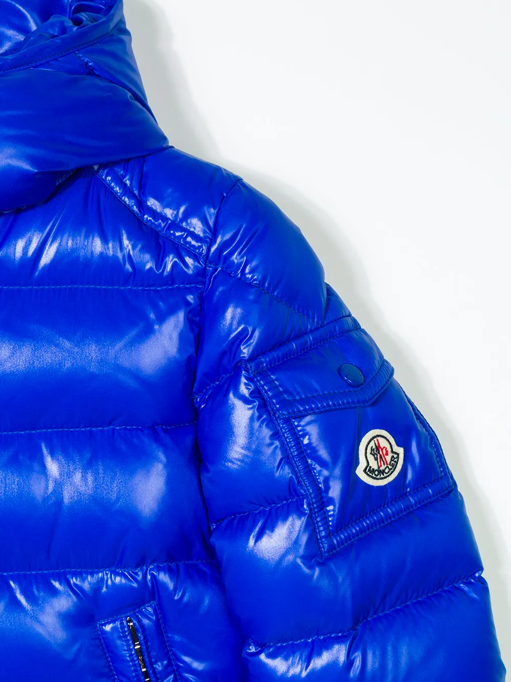 moncler shiny blue jacket