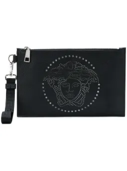 Men S Designer Clutches Clutch Bags 2018 Farfetch Studded Medusa Pouch