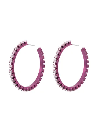 Area Pink Dorinda Crystal Hoop Earrings Farfetch Area Pink Dorinda Crystal Hoop Earrings