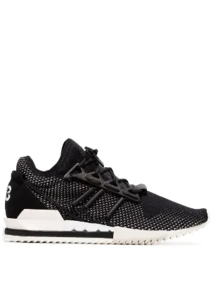 Y3 スニーカー　HARIGANE Y-3 Black Harigane Leather Sneakers | Black | FARFETCH