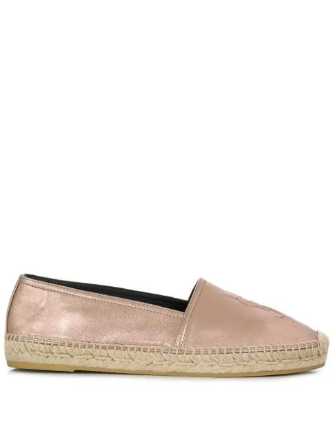Click to view more detailed imagery on our partner's website Saint Laurent Monogram Espadrilles In Metallic Lambskin