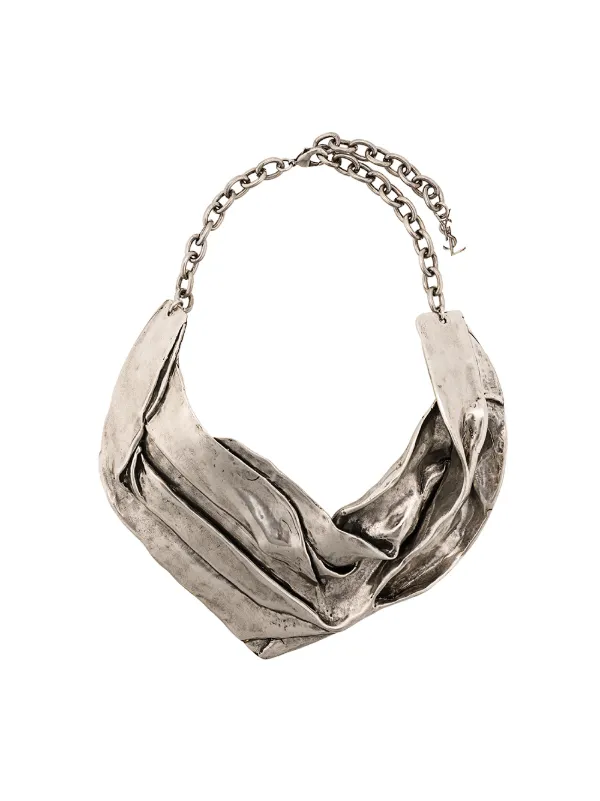 Saint Laurent Drape Effect Bib Necklace Farfetch Com