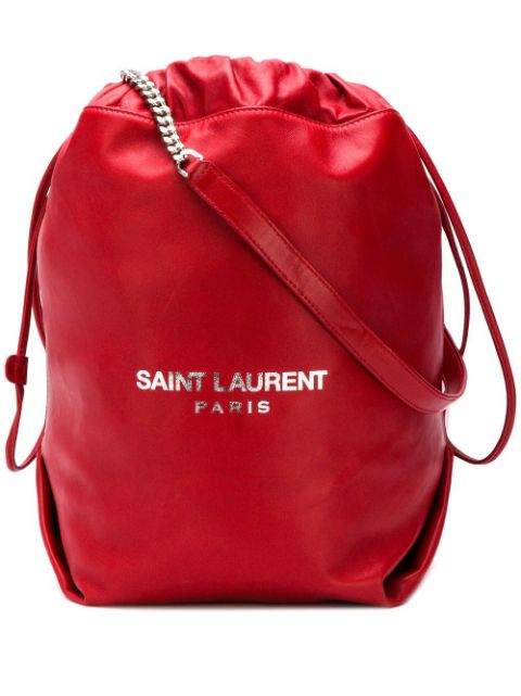 Shop Red Saint Laurent Teddy Bucket Bag With Express Delivery Farfetch