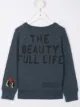 الصورة 2 من Denim Dungaree printed logo lettering sweatshirt