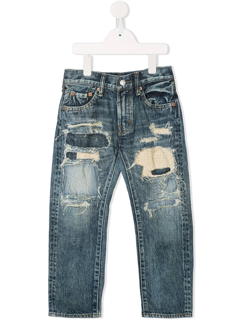 Denim Dungaree джинсы прямого кроя с прорванными деталями Denim Dungaree джинсы прямого кроя с прорванными деталями