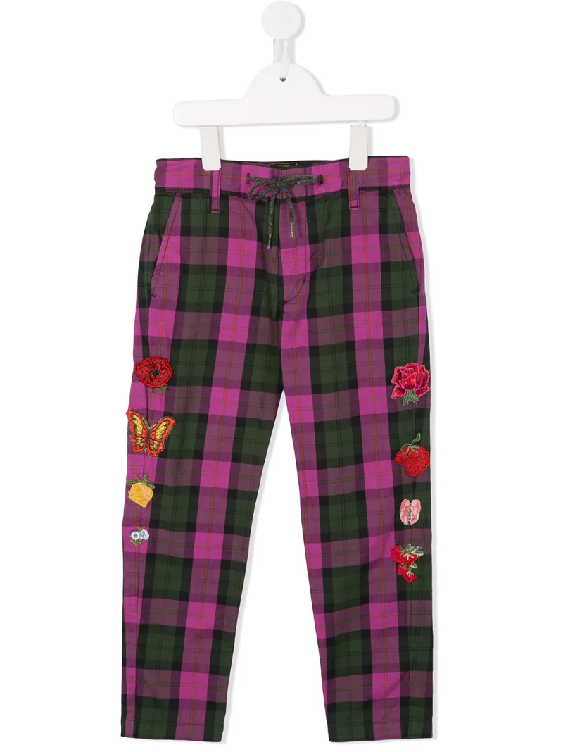 Go To Hollywood floral plaid trousers