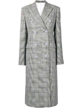 Shop Calvin Klein 205W39nyc checked double breasted coat with Express ...