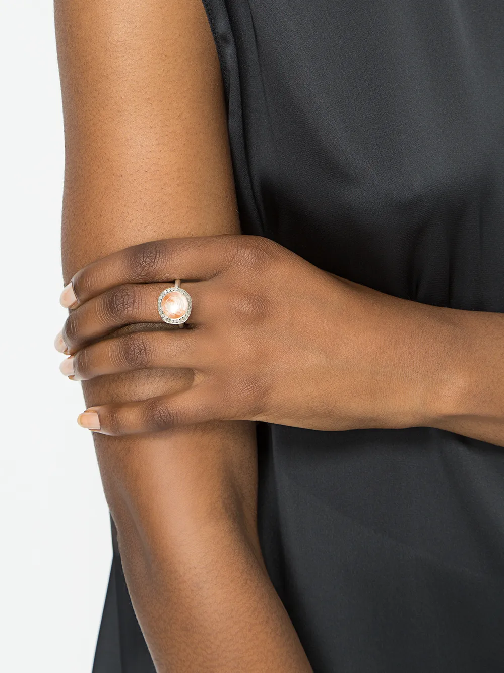 Rosa Maria embellished stone ring - Roze