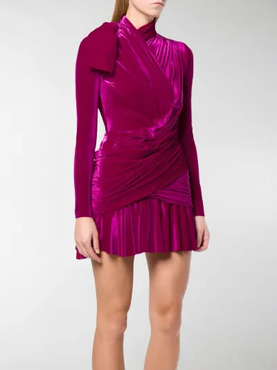 Balenciaga wrap velvet mini dress 