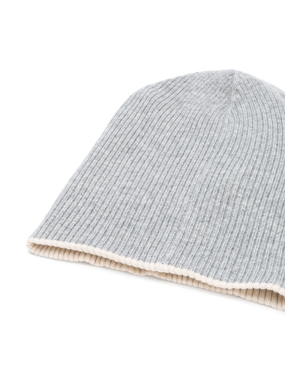 Brunello Cucinelli gebreide muts met rib - Grijs