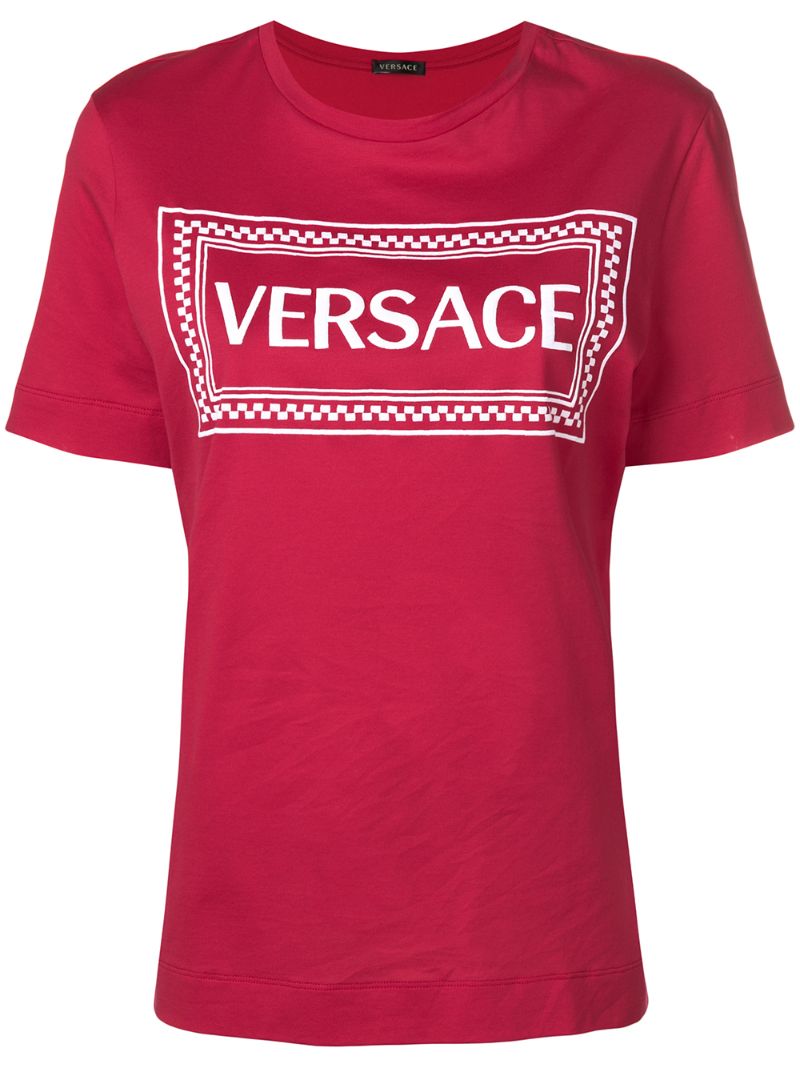 Versace Logo Patch T-Shirt - Red | ModeSens