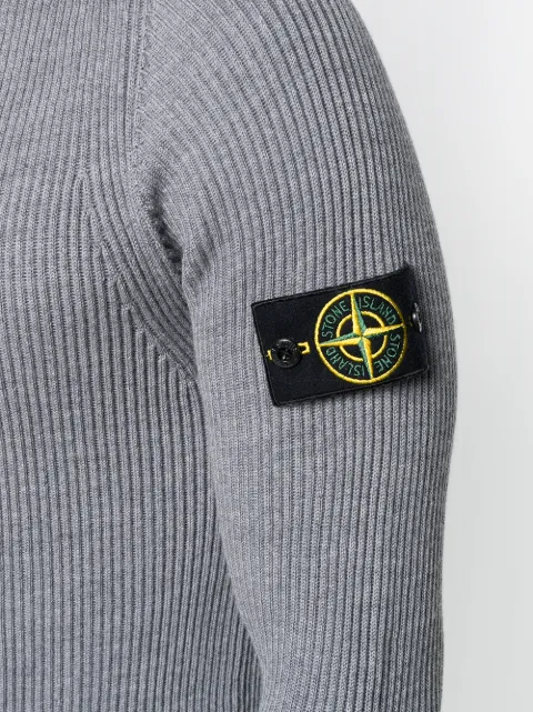 stone island ribbed roll neck jumper