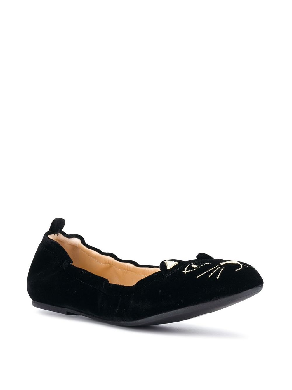 Image 2 of Charlotte Olympia kitten embroided ballerina shoes