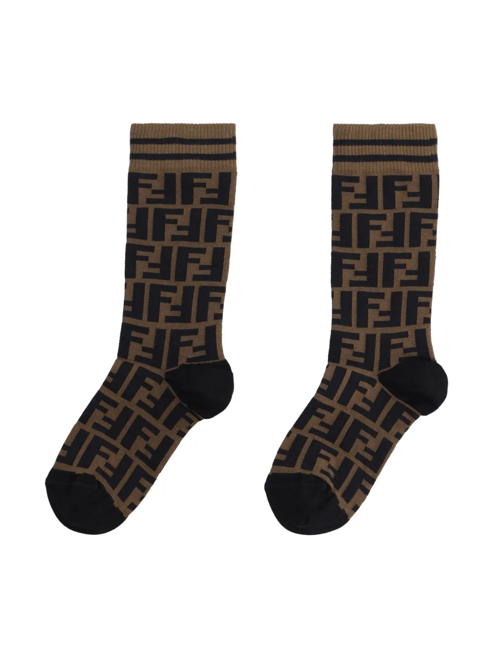  Fendi Calcetines Con Logo Ff - Marrón 