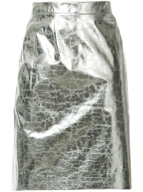 Ralph Lauren Collection cracked effect straight skirt