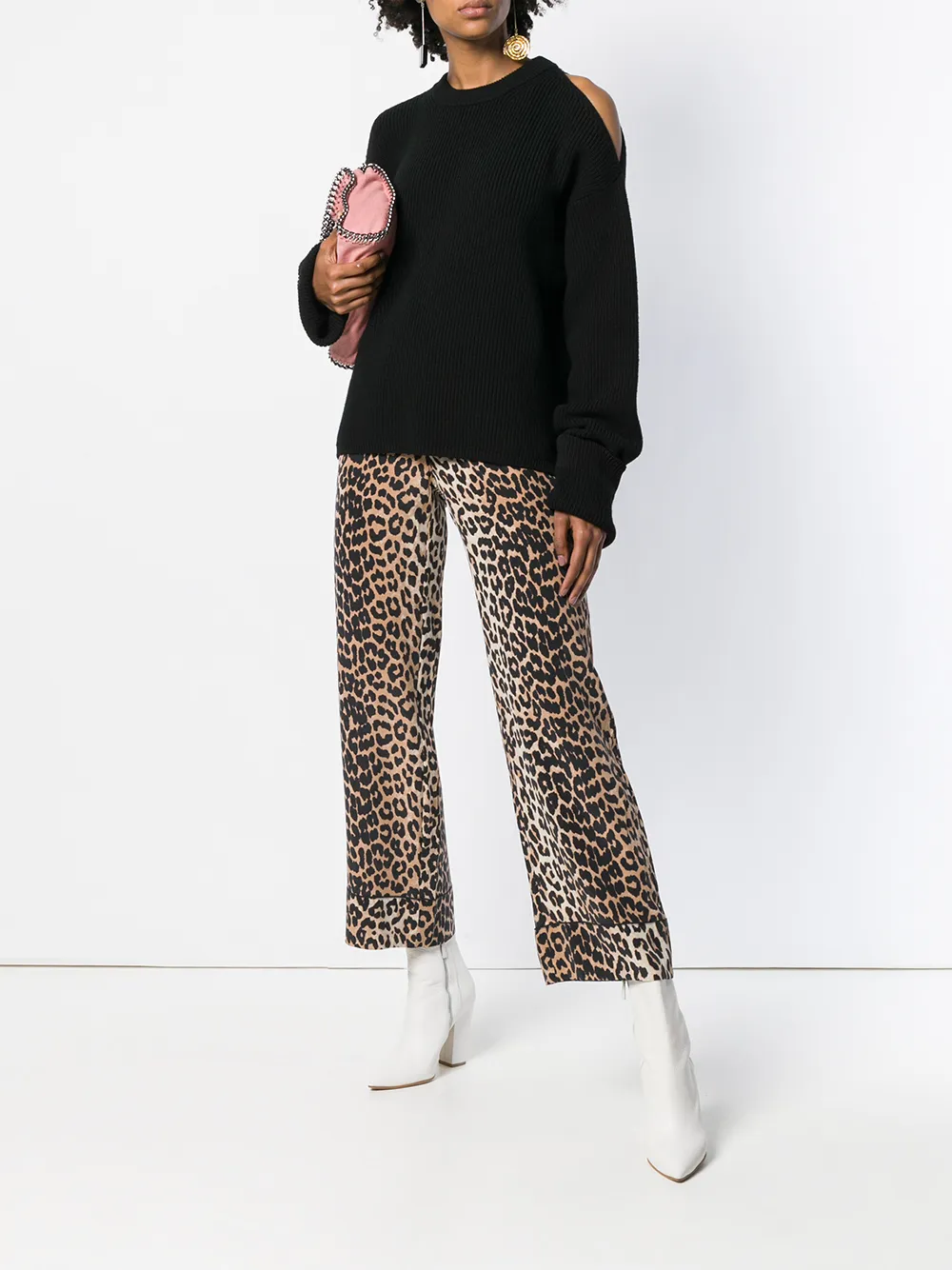 Stella McCartney cold-shoulder jumper - Zwart