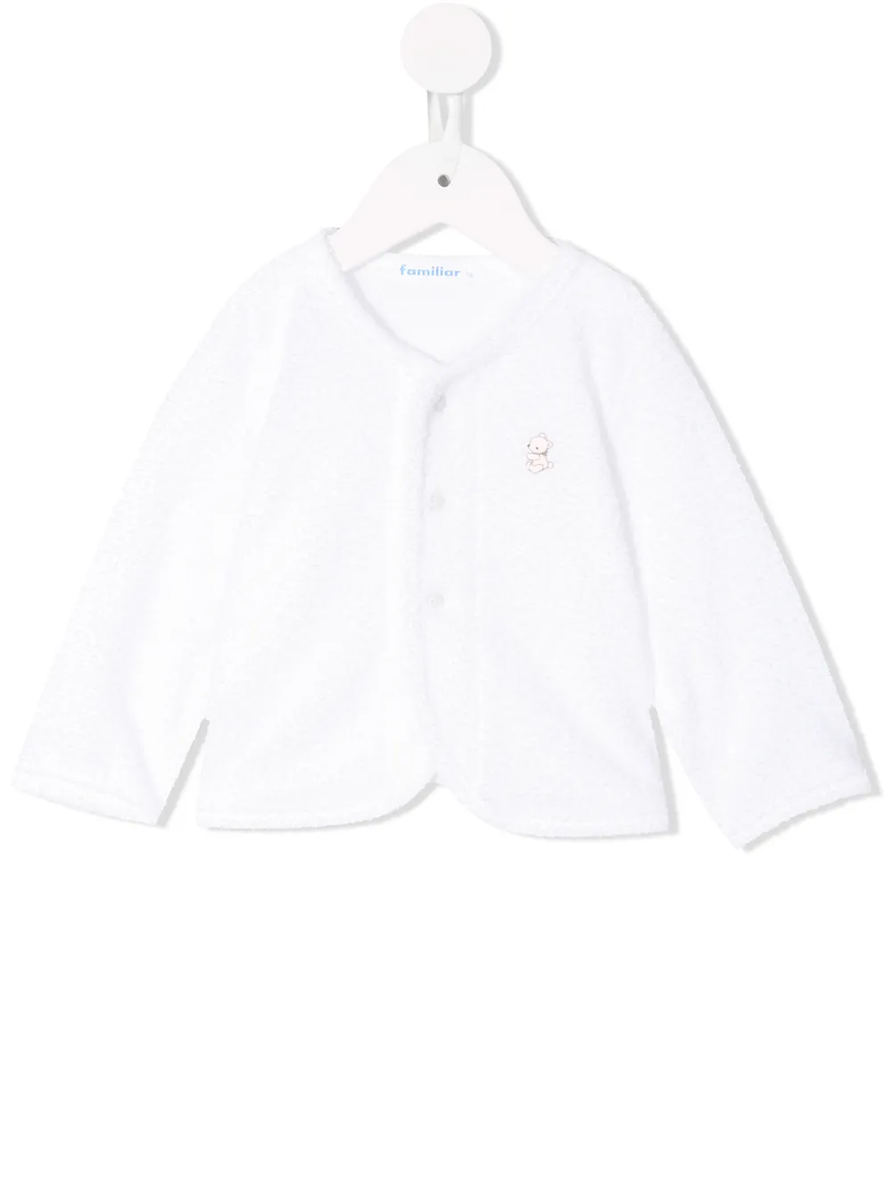 

Familiar textured V-neck cardigan - Blanco