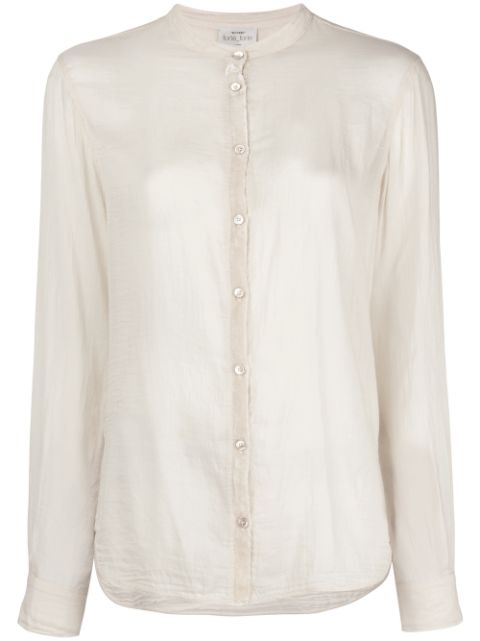 FORTE FORTE FORTE FORTE BAND COLLAR BLOUSE - NEUTRALS