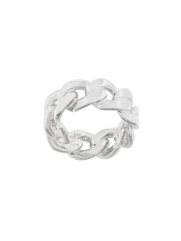 Shop Metallic Maison Margiela Curb Chain Ring With Express Delivery Farfetch
