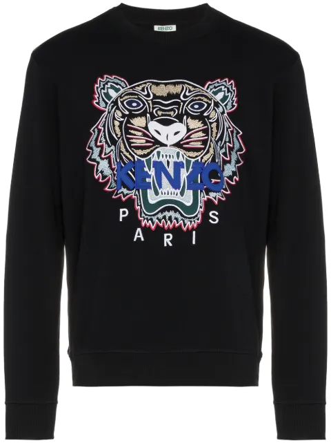 Click to view more detailed imagery on our partner's website Kenzo Iconic Tiger Crewneck Cotton Sweatshirt In Black