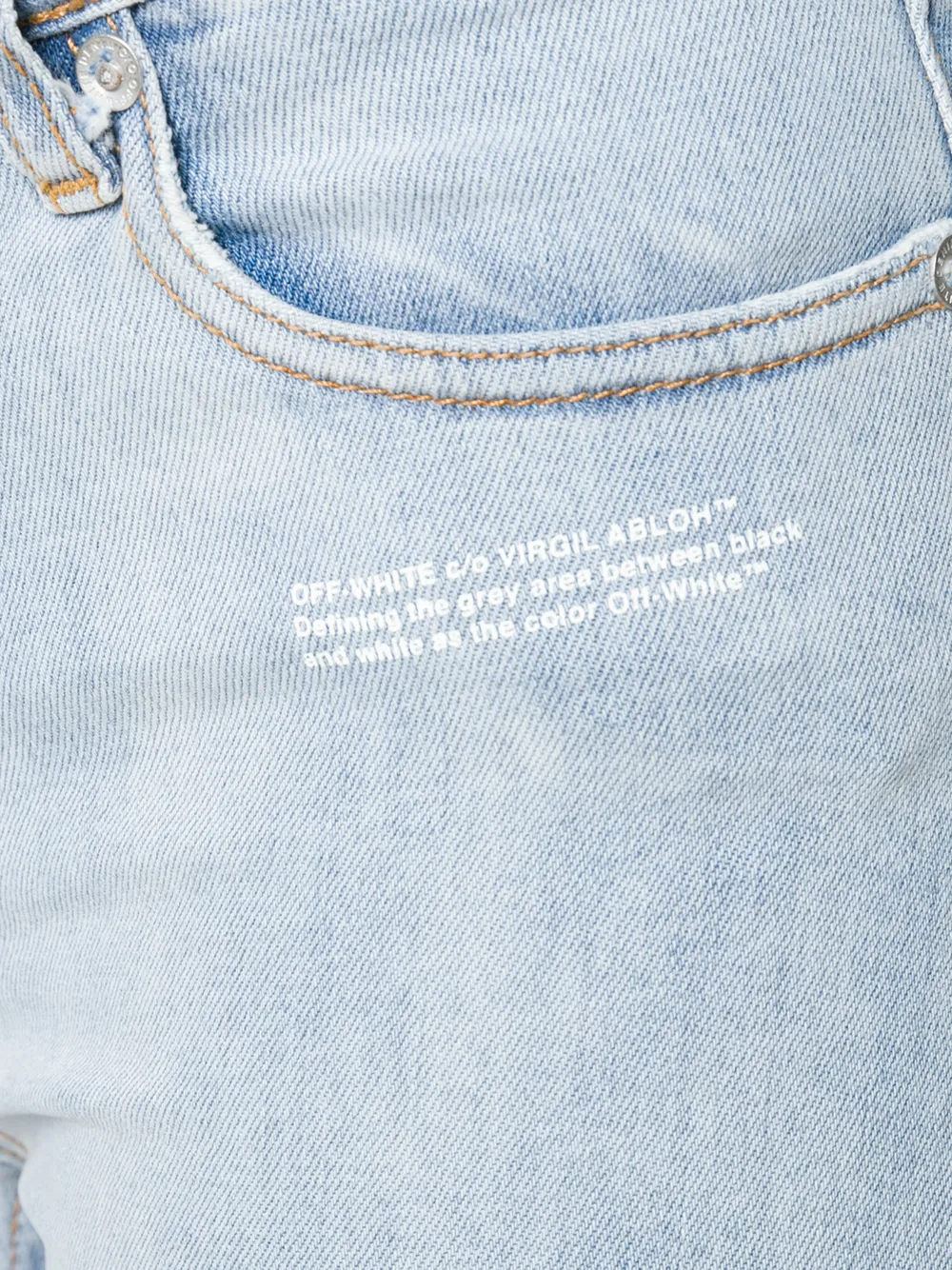 Off-White skinny jeans met sjaalriem Blauw