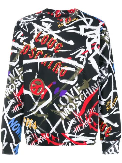 Love Moschino logo graffiti sweatshirt