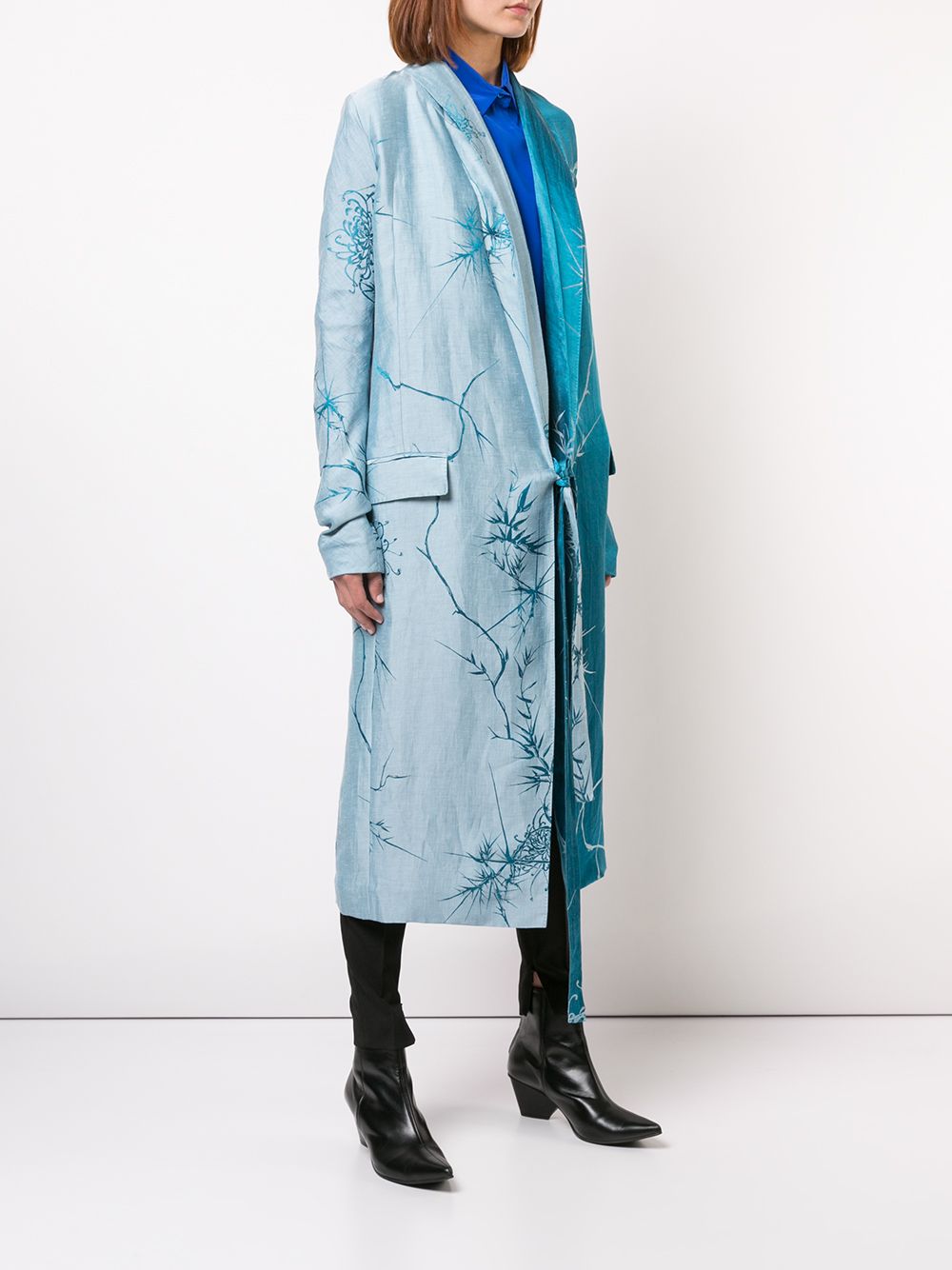 фото Haider ackermann однобортное пальто в стиле колор-блок