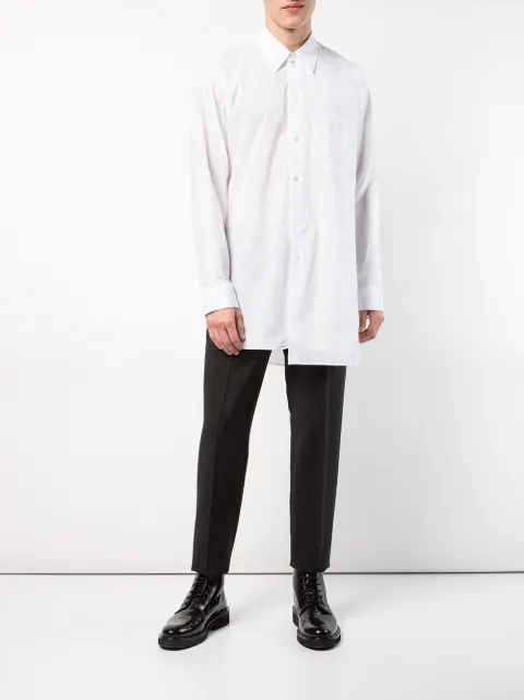 ANN DEMEULEMEESTER ANN DEMEULEMEESTER ASYMMETRIC LONGLINE SHIRT - WHITE